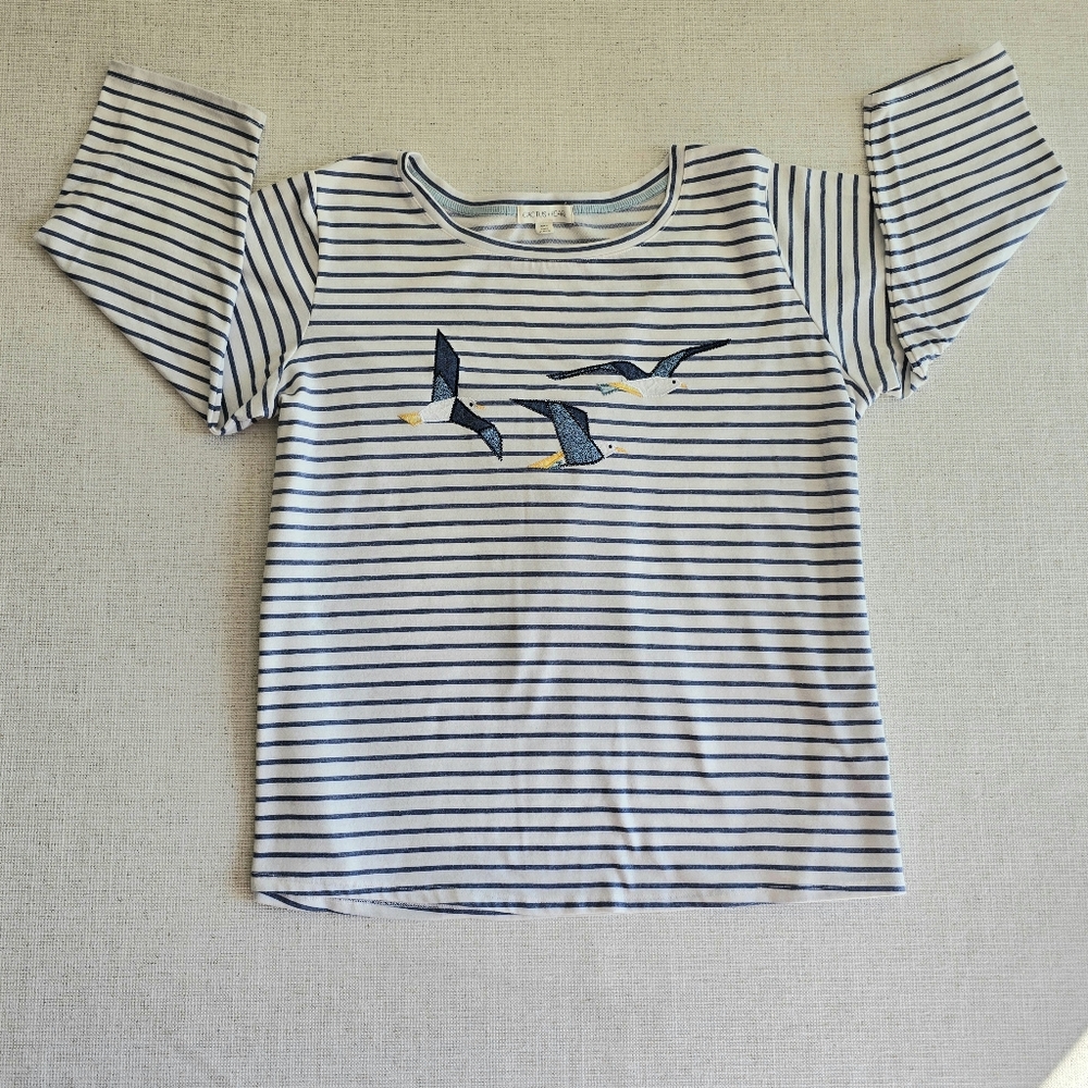 CACTUS+PEARL womens 3/4 sleeves striped pullover